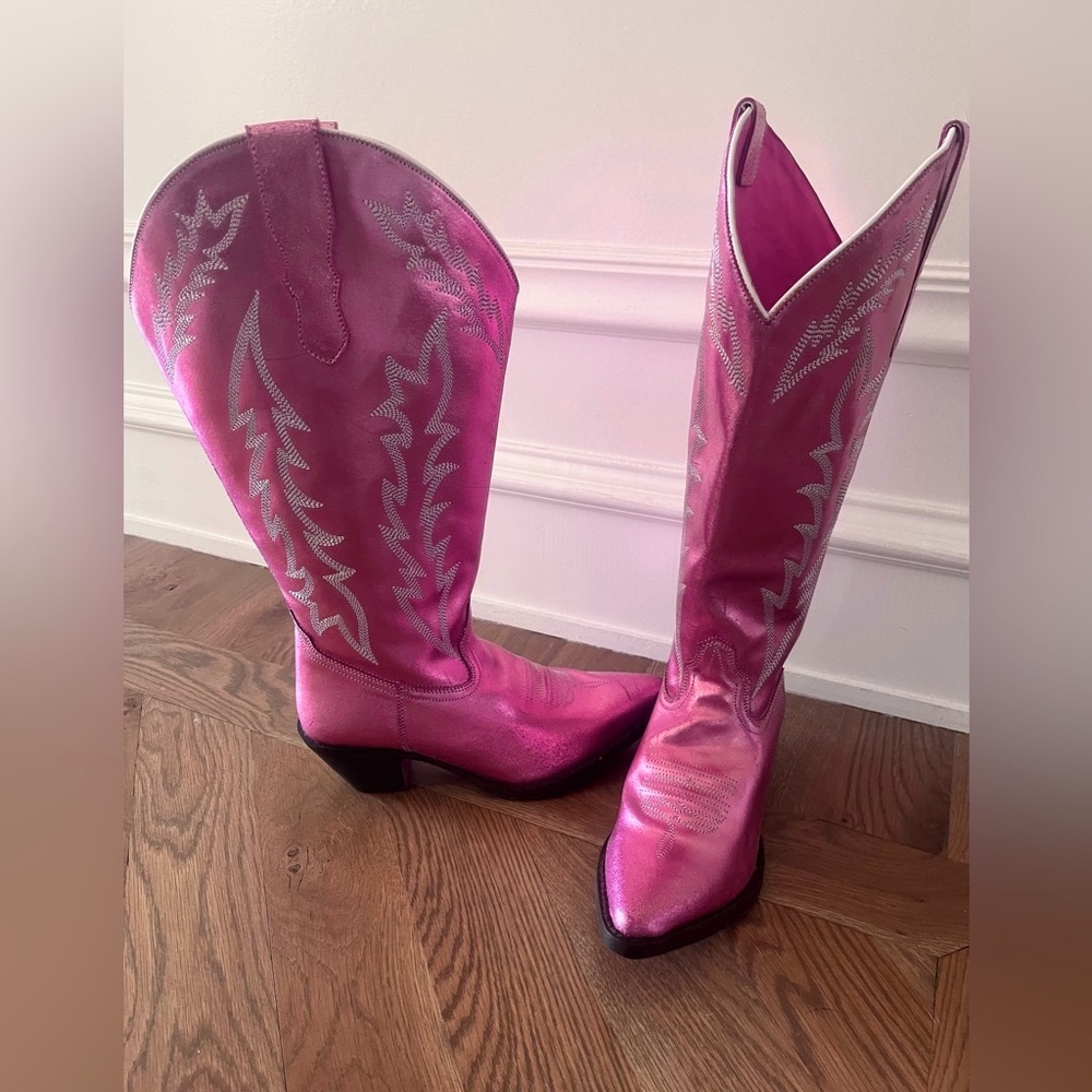 Just Call Me Dolly Pink Cowgirl Boots - Wide Calf